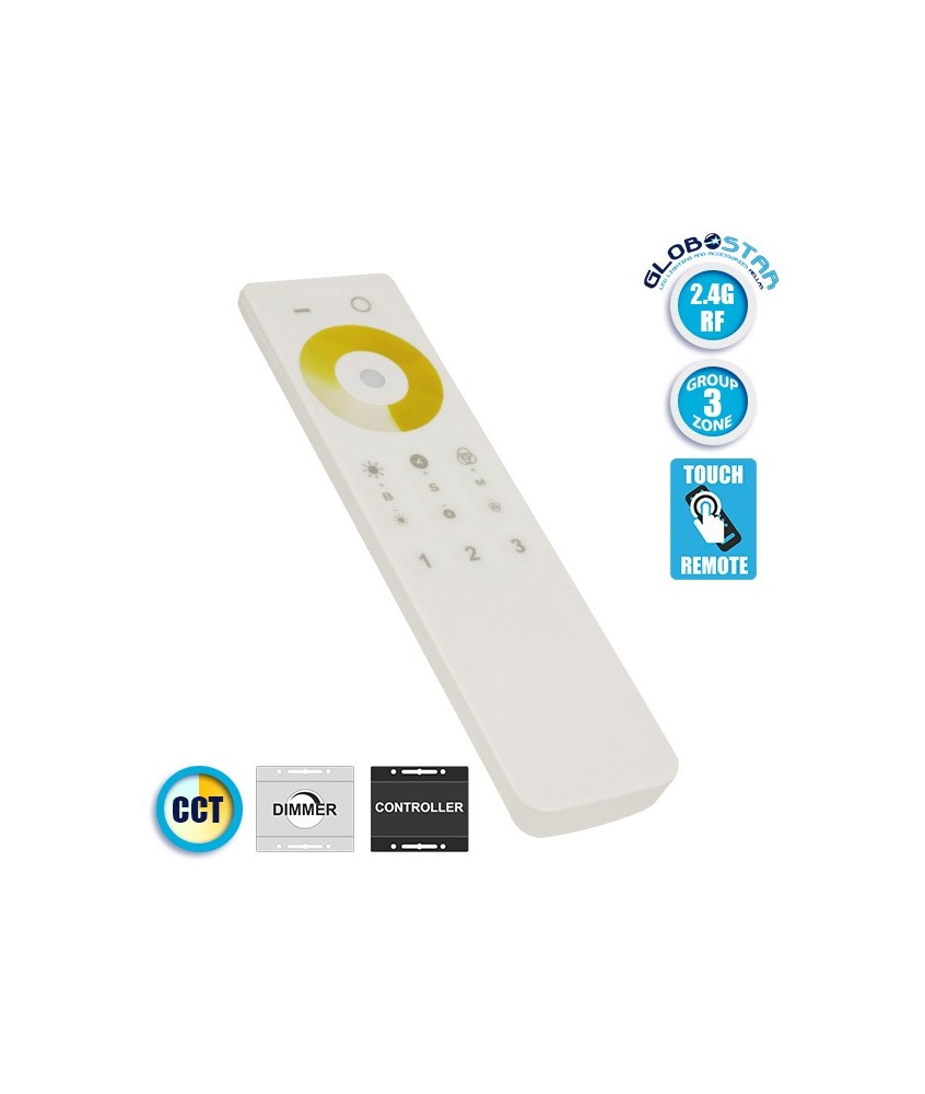 Ασύρματο LED Χειριστήριο Αφής 2.4G RF CCT 2 Χρωμάτων Έως και 3 Διαφορετικά Groups GloboStar 73352